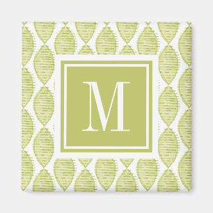 Monogram   Hygge Flowers Patroon Magneet