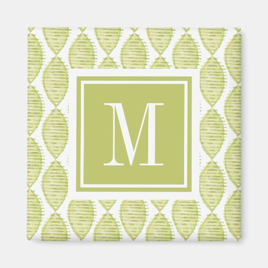 Monogram | Hygge Flowers Patroon Magneet (Voorkant)