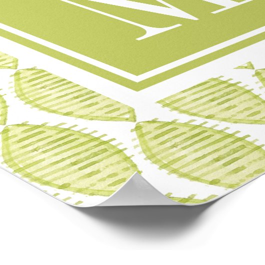 Monogram | Hygge Flowers Patroon Poster (Hoek)