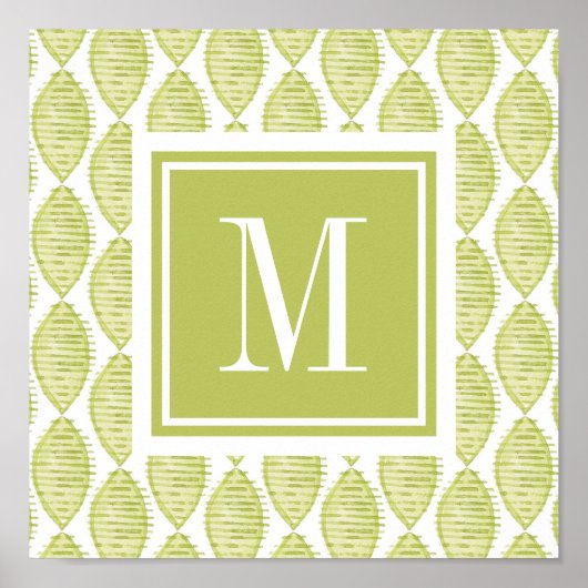 Monogram | Hygge Flowers Patroon Poster (Voorkant)