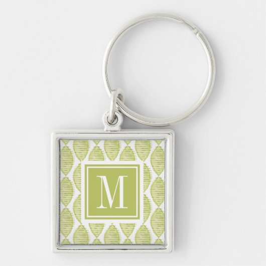 Monogram | Hygge Flowers Patroon Sleutelhanger (Voorkant)