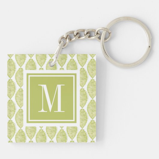 Monogram | Hygge Flowers Patroon Sleutelhanger (Achterkant)