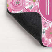 Monogram | I Do Pink Waterverf Floral Pattern Muismat (Hoek)