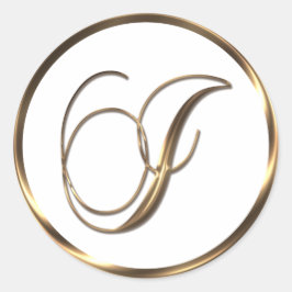 Monogram I Faux Bronze Ronde Sticker
