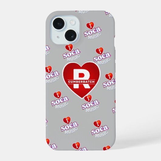 MONOGRAM I HOU VAN SOCA op GRIJS iPhone 15 Case (Achterkant)