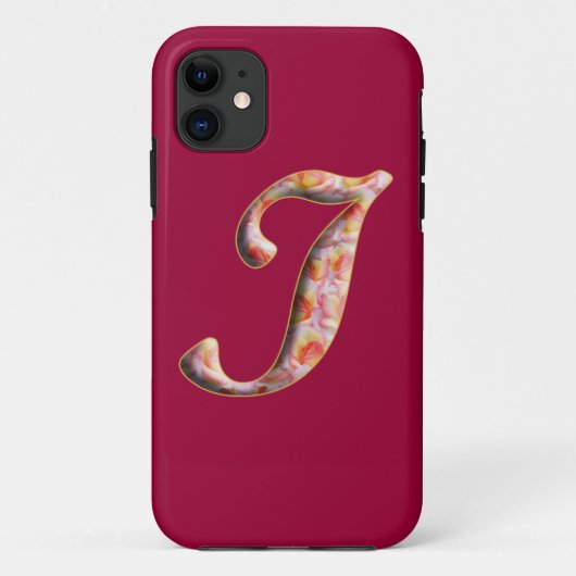 Monogram I in Rozen Patroon Iphone 5 Hoesje (Achterkant)