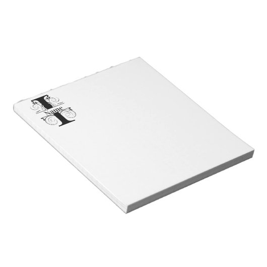 Monogram I Initiaal Briefpapier Desk Notitieblok (Schuin)