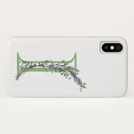Monogram I lavendel Eucalyptus Case-Mate iPhone Case (Achterkant (horizontaal))