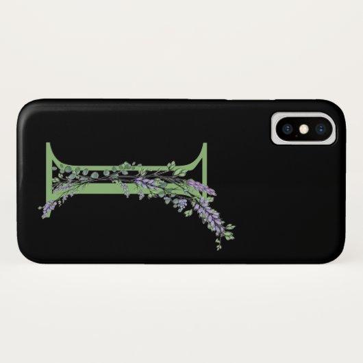 Monogram I lavendel Eucalyptus Case-Mate iPhone Case (Achterkant (horizontaal))