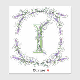 Monogram I lavendel Eucalyptus Sticker
