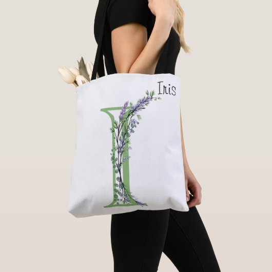 Monogram I lavendel Eucalyptus Tote Bag (Dichtbij)