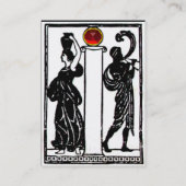 Monogram i Letter, Antiek figuren Rood Zwart wit Visitekaartje (Achterkant)