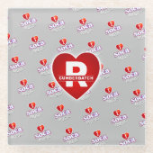 MONOGRAM I  LOVE SOCA on GREY Glazen Onderzetter (Voorkant)