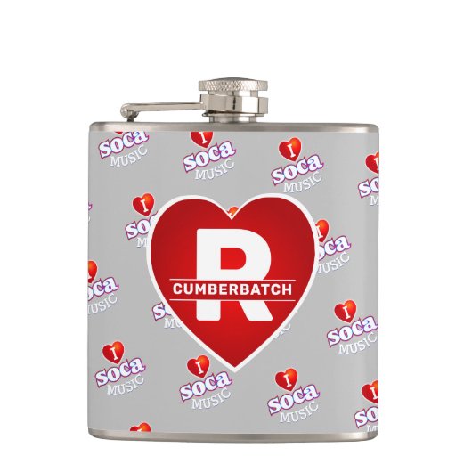 MONOGRAM I LOVE SOCA on GREY Heupfles (Voorkant)