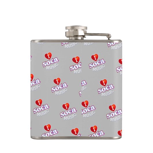 MONOGRAM I LOVE SOCA on GREY Heupfles (Achterkant)