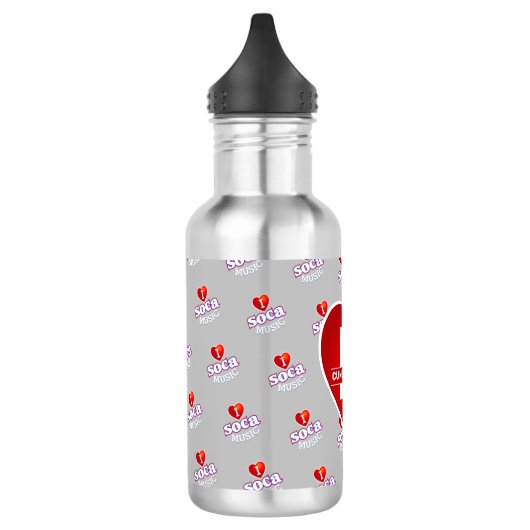 MONOGRAM I  LOVE SOCA on GREY Waterfles (Links)