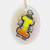 Monogram I Sock Monkey Keramisch Ornament (Rechts)