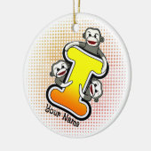 Monogram I Sock Monkey Keramisch Ornament (Links)