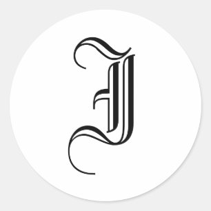 Monogram I Sticker Oude Engelse Stijl