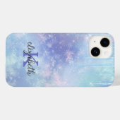 Monogram Icicles Snowflakes Blue Paars Trendy Case-Mate iPhone Case (Achterkant (horizontaal))