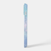 Monogram Icicles Snowflakes Blue Paars Trendy iPhone 15 Case (Linkerkant)