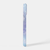 Monogram Icicles Snowflakes Blue Paars Trendy iPhone 15 Case (Rechterkant)