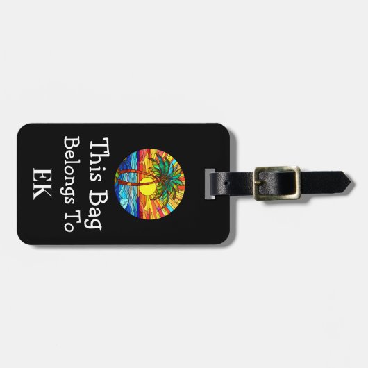 Monogram Identiteit Tropisch Bagagelabel (Voorkant horizontaal)