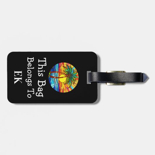 Monogram Identiteit Tropisch Bagagelabel (Achterkant horizontaal)