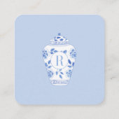Monogram Iets Blauw Bruiloft Douche QR RSVP Informatiekaartje (Achterkant)