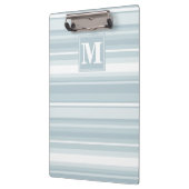 Monogram ijsblauwe strepen klembord (Links)