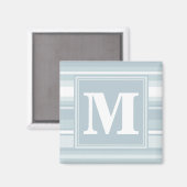 Monogram ijsblauwe strepen magneet (Voorkant / Achterkant)