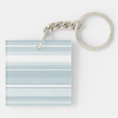 Monogram ijsblauwe strepen sleutelhanger (Achterkant)