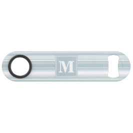 Monogram ijsblauwe strepen speed flessenopener