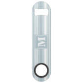 Monogram ijsblauwe strepen speed flessenopener (Voorkant)