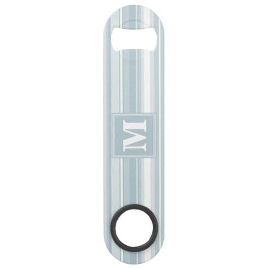 Monogram ijsblauwe strepen speed flessenopener (Voorkant)