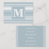 Monogram ijsblauwe strepen visitekaartje (Voorkant / Achterkant)
