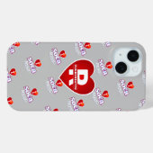 MONOGRAM IK HOU VAN SOCA OP GRIJS Case-Mate iPhone CASE (Achterkant (horizontaal))