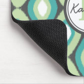 Monogram Ikat Diamonds Blauwgroen Mint Muismat (Hoek)