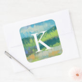Monogram | Impasto-gebied II Vierkante Sticker (Envelop)
