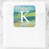 Monogram | Impasto-gebied II Vierkante Sticker (Tas)
