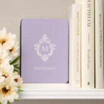 Monogram in Bloemstuk Lichtpaars Elegant Vintage