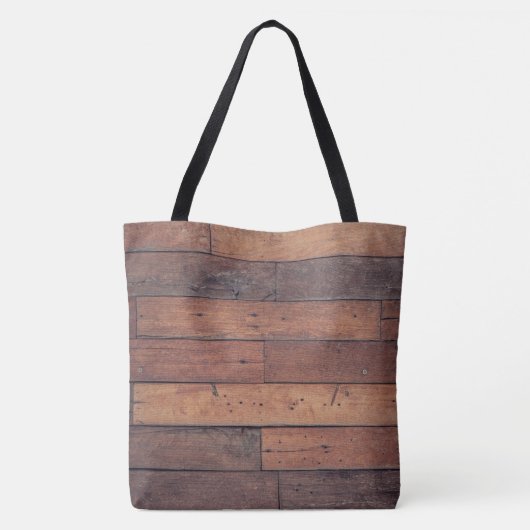 Monogram in bruine, bijtende stijl tote bag (Achterkant)