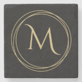 Monogram in Circles Home Decor Stenen Onderzetter (Voorkant)