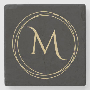 Monogram in Circles Home Decor Stenen Onderzetter