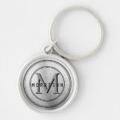 Monogram in de Sleutelhanger "Brush Silver" (Voorkant)
