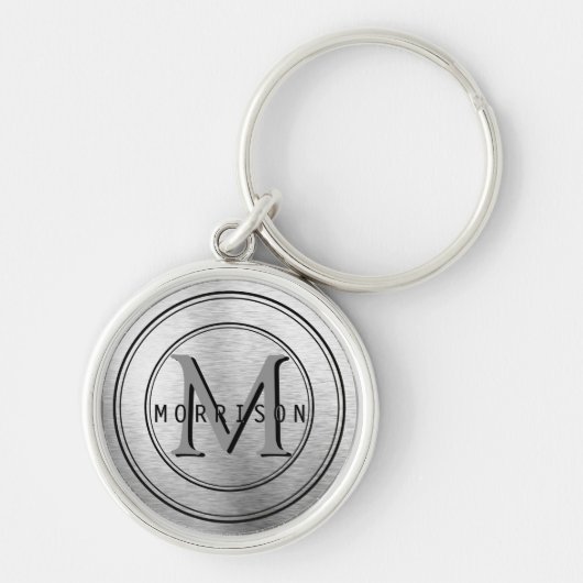Monogram in de Sleutelhanger "Brush Silver" (Voorkant)