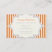 Monogram in een lijst met oranje, witte strepen visitekaartje (Achterkant)