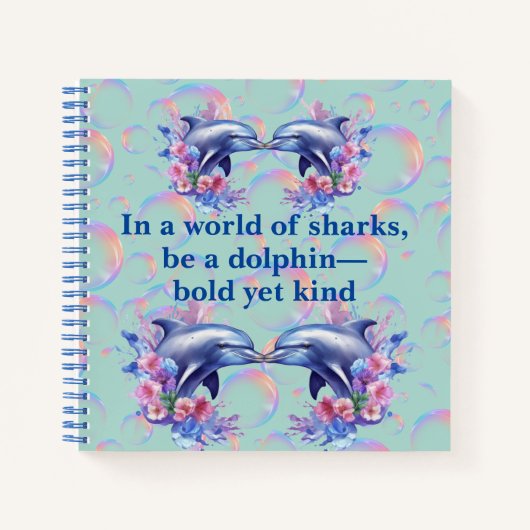 Monogram In Een Wereld Van Haaien, Wees Een Blauwe Notitieboek (Voorkant)