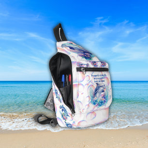 Monogram In Een Wereld Van Haaien, Wees Een Dolfij Sling Bag