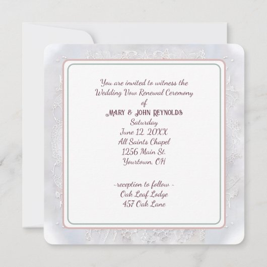 Monogram in elegante bruiloft bloemenkrans kaart (Achterkant)